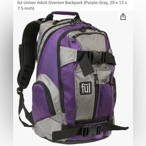Ful Adult Unisex Overton Padded Backpack in Purple/Grey
